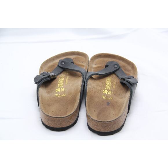 Birkenstock Adria Thong Sandals Womens EU36 US 5-5.5 Black Leather Slip On - Picture 4 of 7